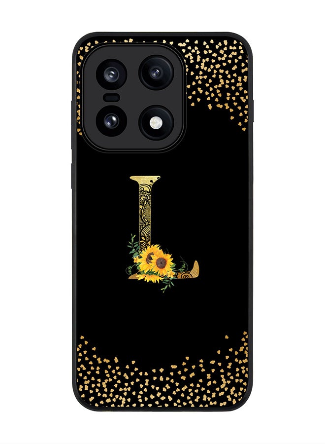 Stylizedd For OnePlus 15 Case,Slim fit Camera Protection, Shockproof Thin Phone cover  - Custom Floral Monogram - L ( Black ) - Image 1